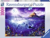 Ravensburger puzzel Walvissen in de Maneschijn - Legpuzzel - 1000 stukjes