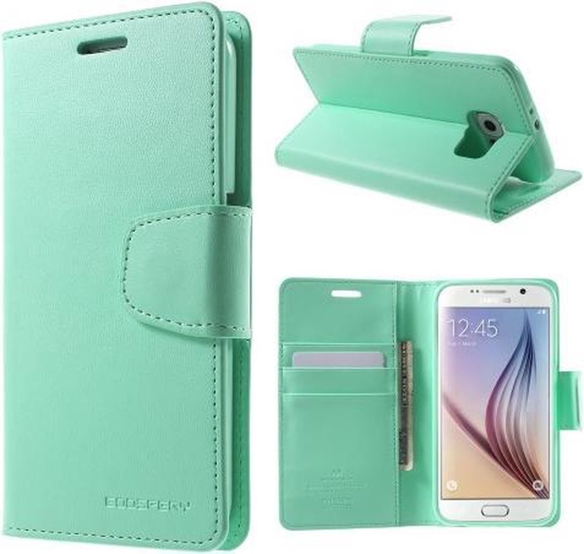 Goospery Sonata Leather hoes Samsung Galaxy S6 Edge mint