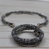 Strass Cuff Necklace - Strass Bangle Armband Zilver