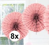 8x Decoratie waaier licht roze 45 cm