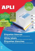 Apli afneembare witte etiketten ft 25,4 x 10 mm (b x h), 4.725 stuks, 189 per blad etui van 25 blad