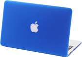 Hardcover Case Voor Apple Macbook Air 13 Inch 2017 - Rubber Crystal Hardshell Hard Case Cover Hoes - Laptop Sleeve - Mat Blauw