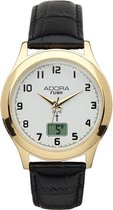 Radio controlled heren horloge met datum-leren band -van het merk Adora -AF7139