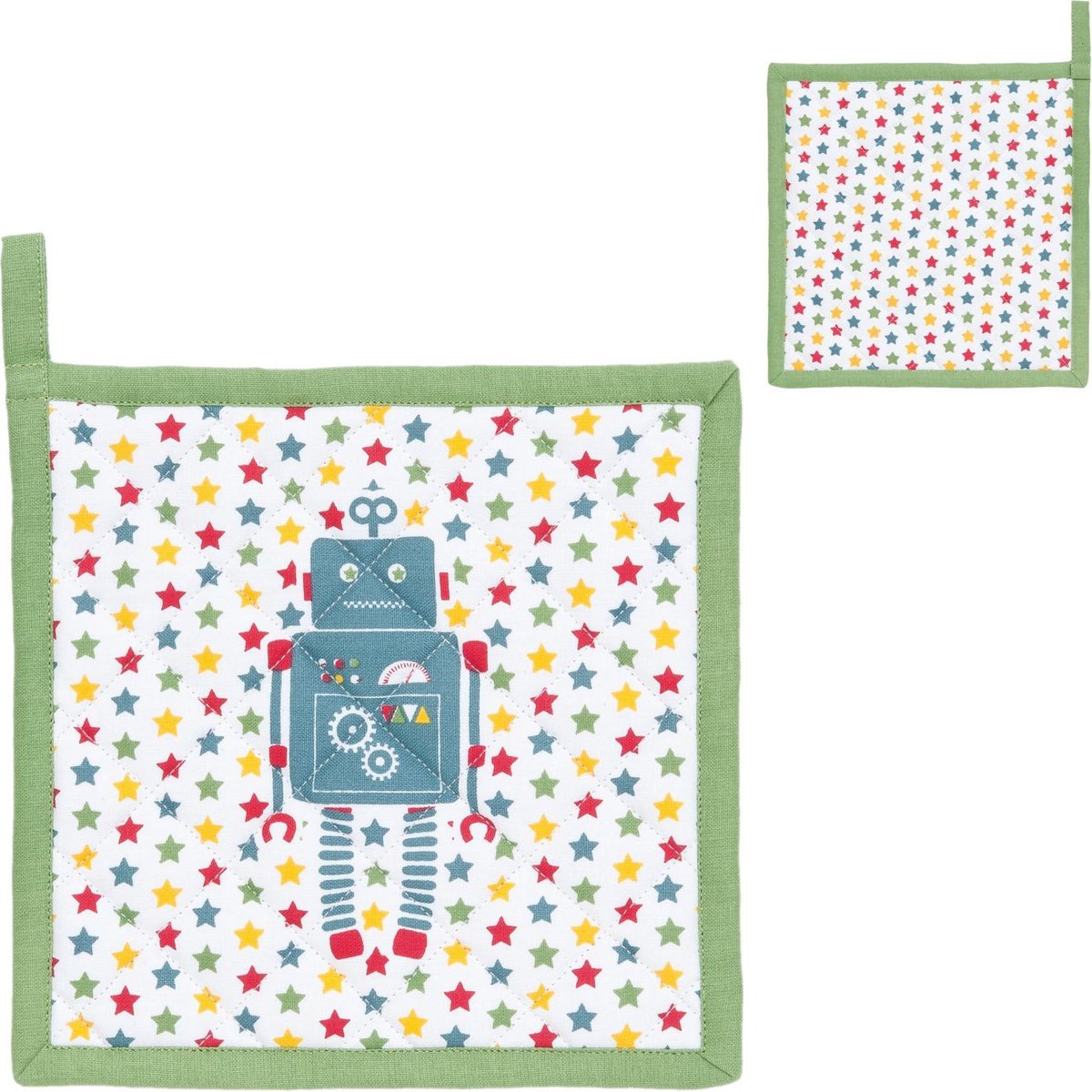 Clayre & Eef - Pannenlap - Robots - 20 x 20 cm