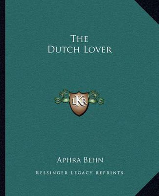 Boekomslag met de titel "The Dutch Lover" in gouden letters en een schildembleem.