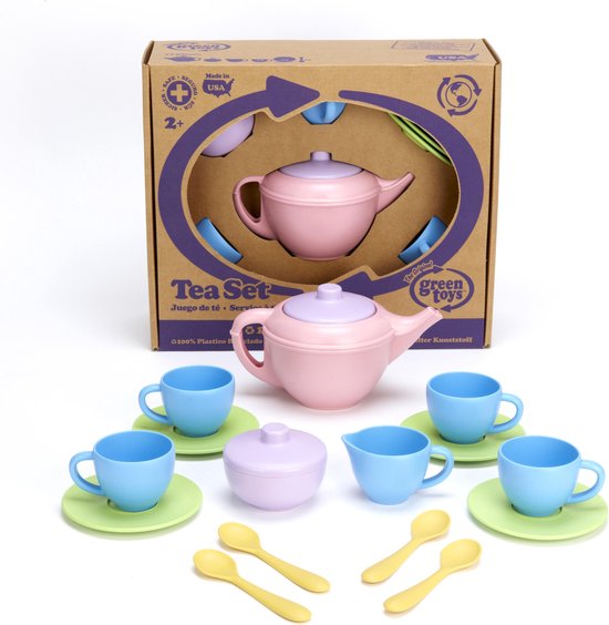 Green Toys - Theeservies Met Roze Theepot van Green Toys — afbeelding 3