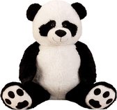 Pluche Knuffel Pandabeer (extra) groot XXL  100cm - met kraalogen - Zwart | Wit