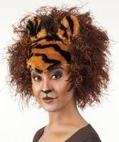 6 stuks: Pruik Wild tiger met kap