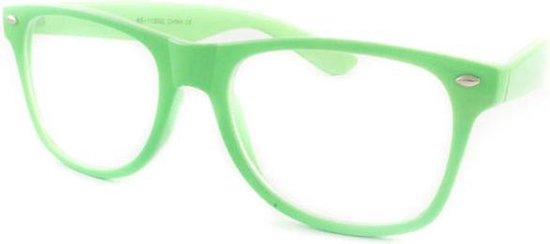 Freaky Glasses® | Wayfarer nerd bril zonder sterkte groen | Nerdbril