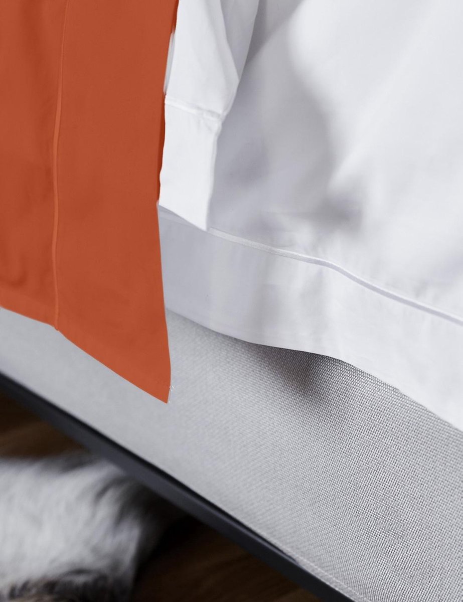 SENZA DONNA 100% Katoen Percaline Laken met Cordonrand 200x250 cm BRIQUE