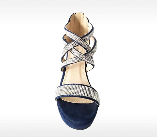 Sandales pour femmes compensées - Sonrisa - Femme - Taille 39 - YD-9988-9 BLEU FONCÉ
