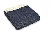Tweedmill Plaid Visgraat Blauw (Navy) - Nieuw wol - Made in the UK
