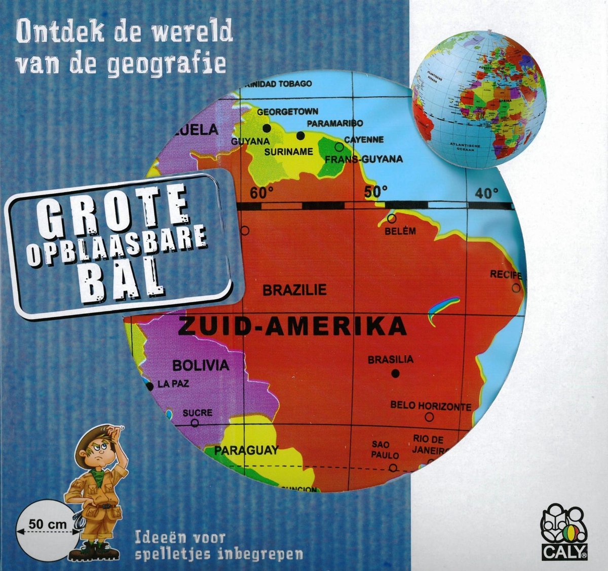 Bestuiver uitroepen nevel Carly Toys Maxi Globe - Opblaasbare Wereldbol - 50 cm - Nederlands | bol.com