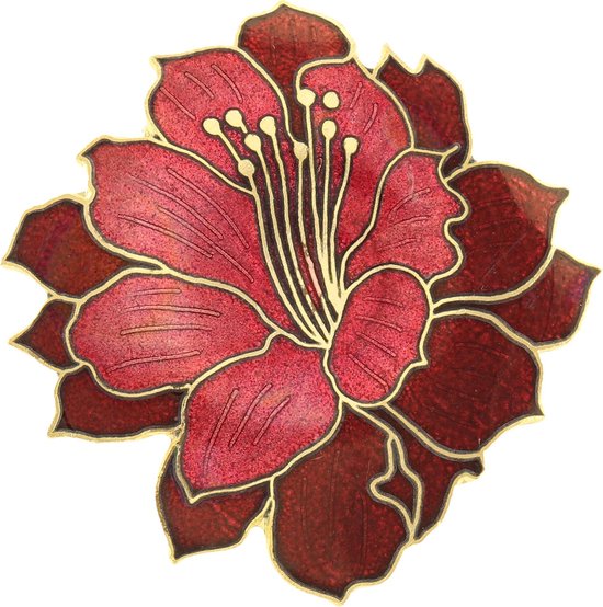 Behave® Broche fleur rouge - Broche décorative en émail - Broche foulard
