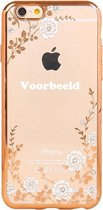 Xssive Flexibele TPU Case met witte bloemetjes Samsung Galaxy S6 G920 - Back Cover - TPU - Gouden Rand
