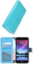LG K8 2017 Turquoise wallet bookcase portemonnee hoesje