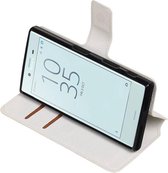 MP Case Cross Pattern TPU Bookstyle voor Xperia X Compact Wit