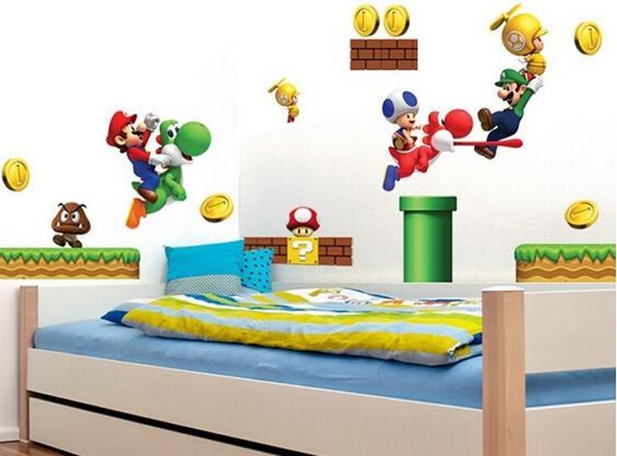 Mario Level Kinderkamer Muur Stickers - Super Mario