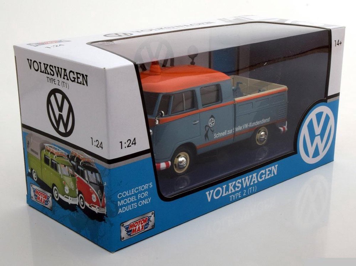 VW TYPE 2 (T1) 1965 DELIVERY VAN LOVE BLUE/PINK/PURPLE 1:24 MotorMax