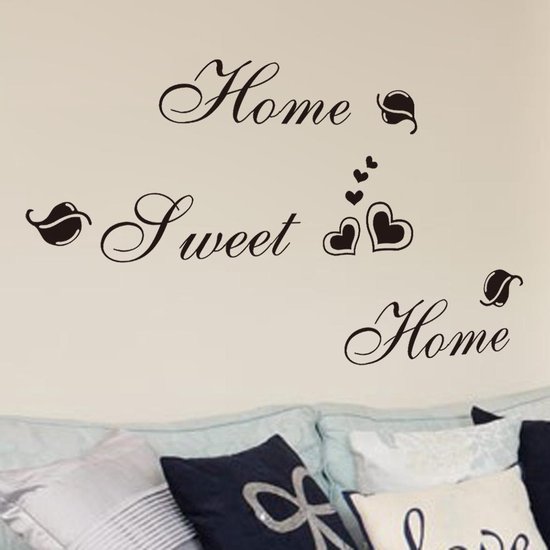 "Muursticker tekst ""Home sweet home"""