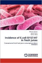 Incidence of E.coli O157
