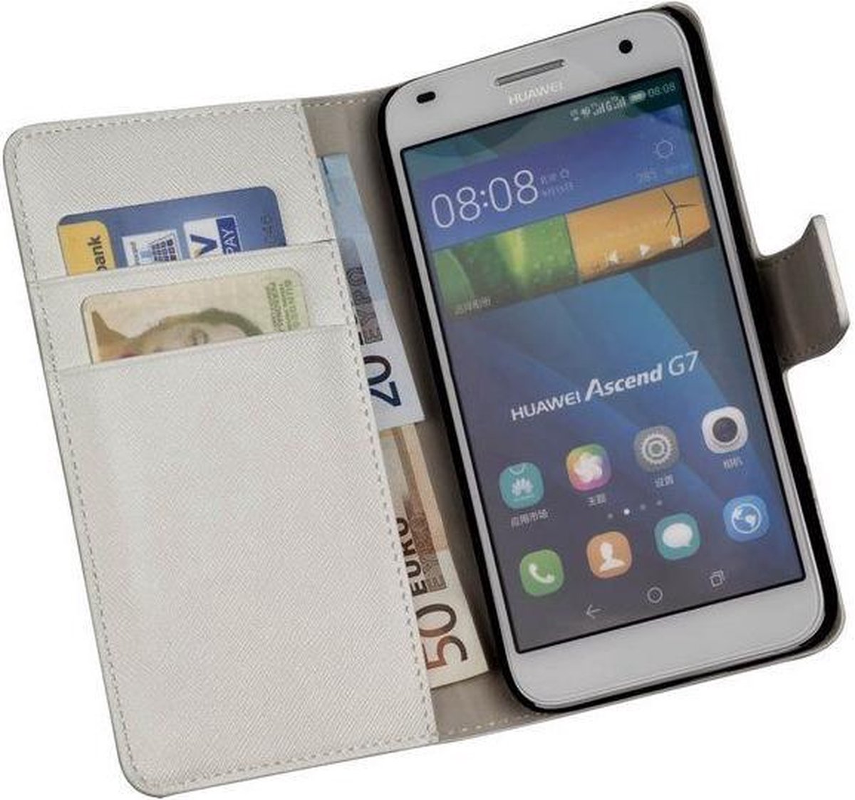Civic radar scheren HC Wit Huawei Ascend G7 Bookcase Wallet case Telefoonhoesje | bol.com