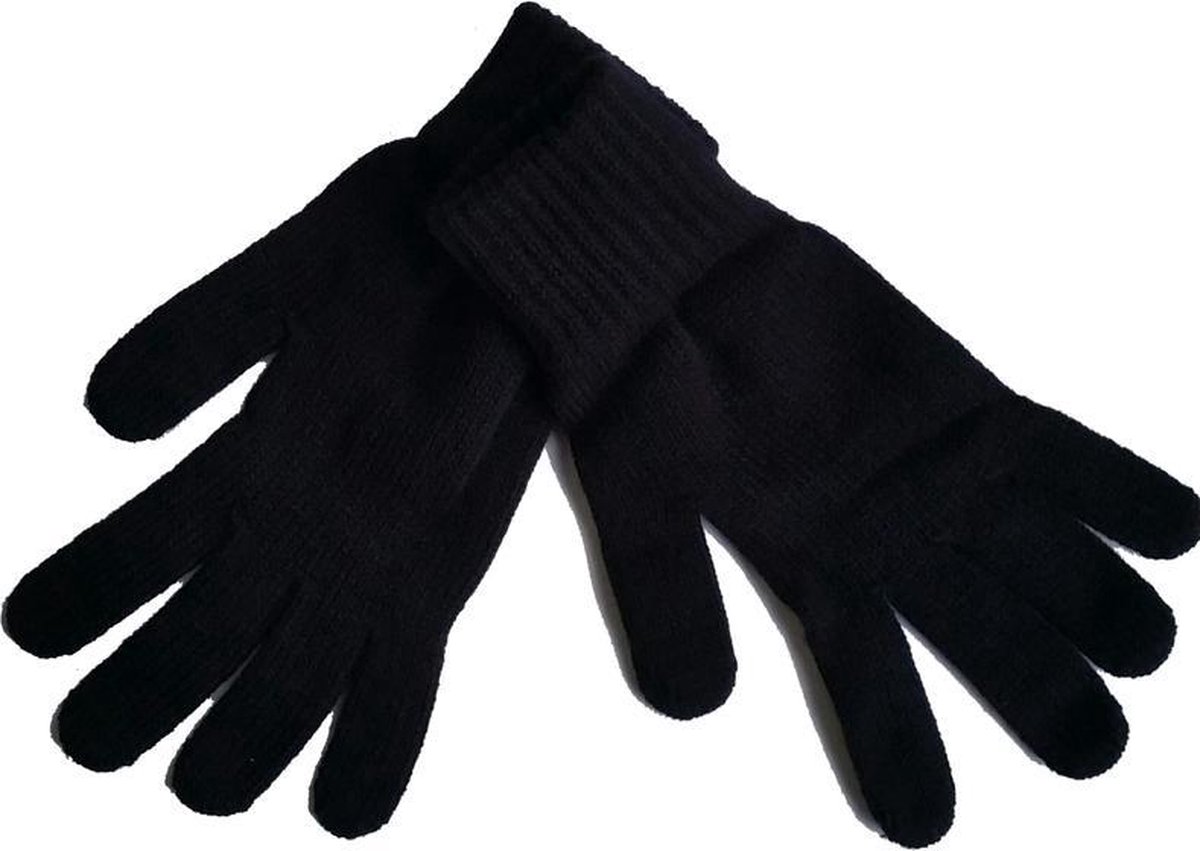 Dames handschoen - basic - zwart - Merkloos
