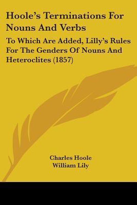 Hoole's Terminations For Nouns And Verbs - cover