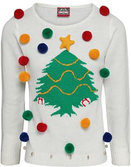 Toffe kersttrui Dames 3D Kerstboom trui XL