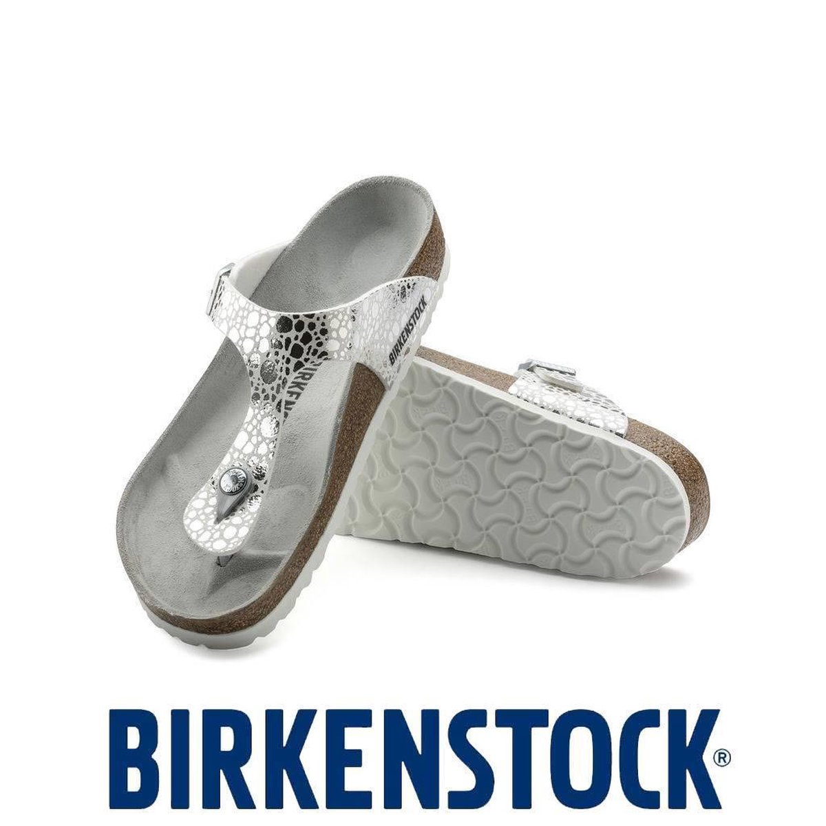 Birkenstock Gizeh Metallic Stones zilver slippers dames | bol