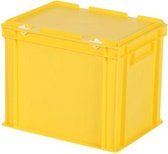 Boîte de rangement / caisse empilable - Polypropylène - 28,5 litres - Jaune