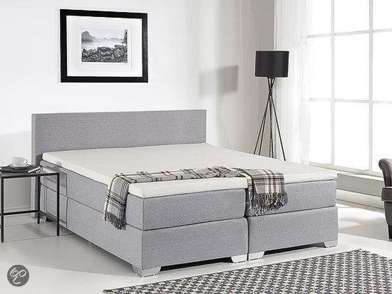 Haven ozon Verwisselbaar Beliani Boxspring President - 160x200 cm - Lichtgrijs | bol.com