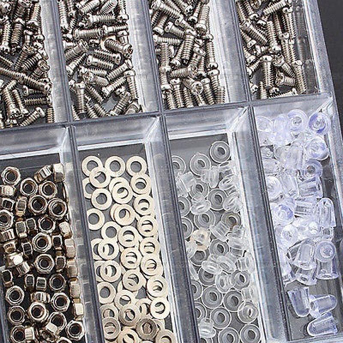 ShipeeKin Reparatieset voor brillen, kleine schroeven en siliconen neuspads met schroevendraaier voor brillen en zonnebrillen