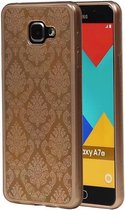 TPU Paleis 3D Back Cover for Galaxy A7 (2016) A710F Goud