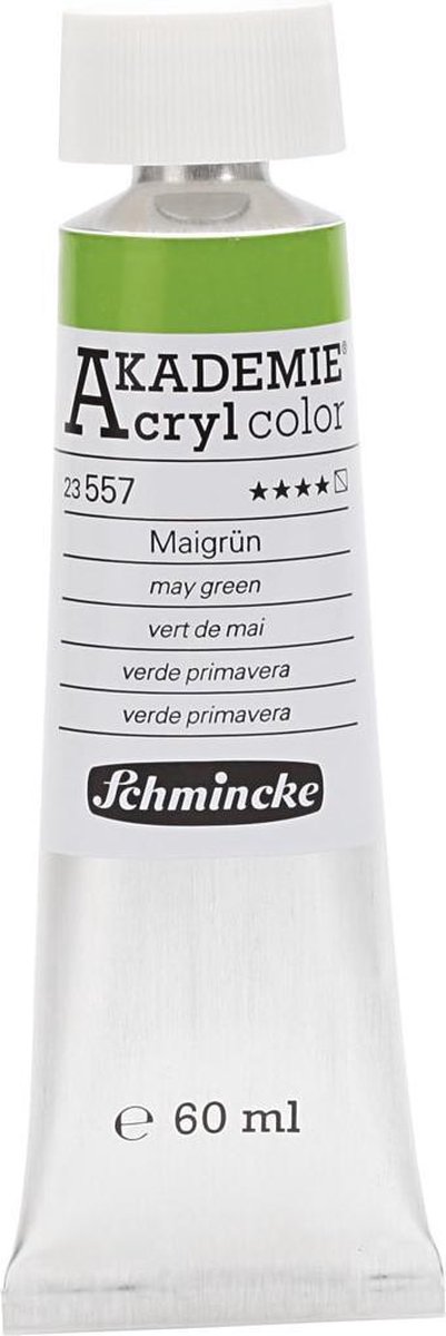 Schmincke AKADEMIE® Acryl color, semi-transparent, good fade resistant, 60 ml, may green (557)
