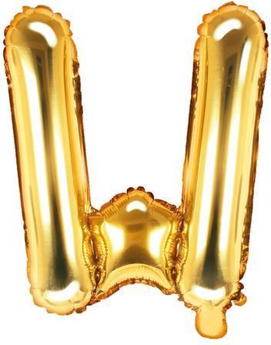 Folie ballon Letter W, 35cm, goud | bol.com