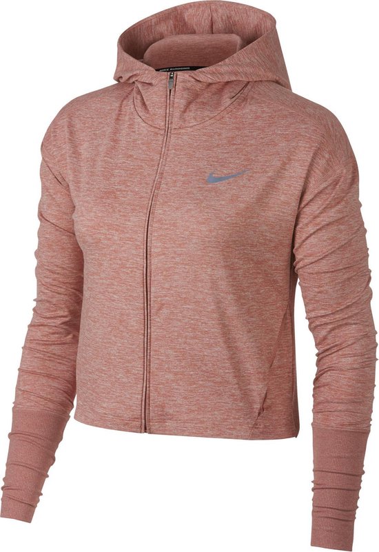 Nike Element FullZip Hoodie Sportvest Maat M Vrouwen donker roze