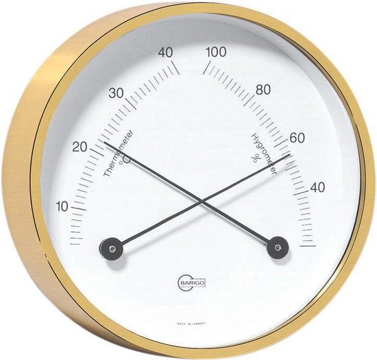 Barigo 916ms hygrometer - thermometer - messing - Ø 8,5 cm | bol.com