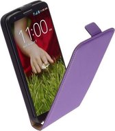 Leder Flip case/case Telefoonhoesje - LG Nexus 4 Lila/Paars
