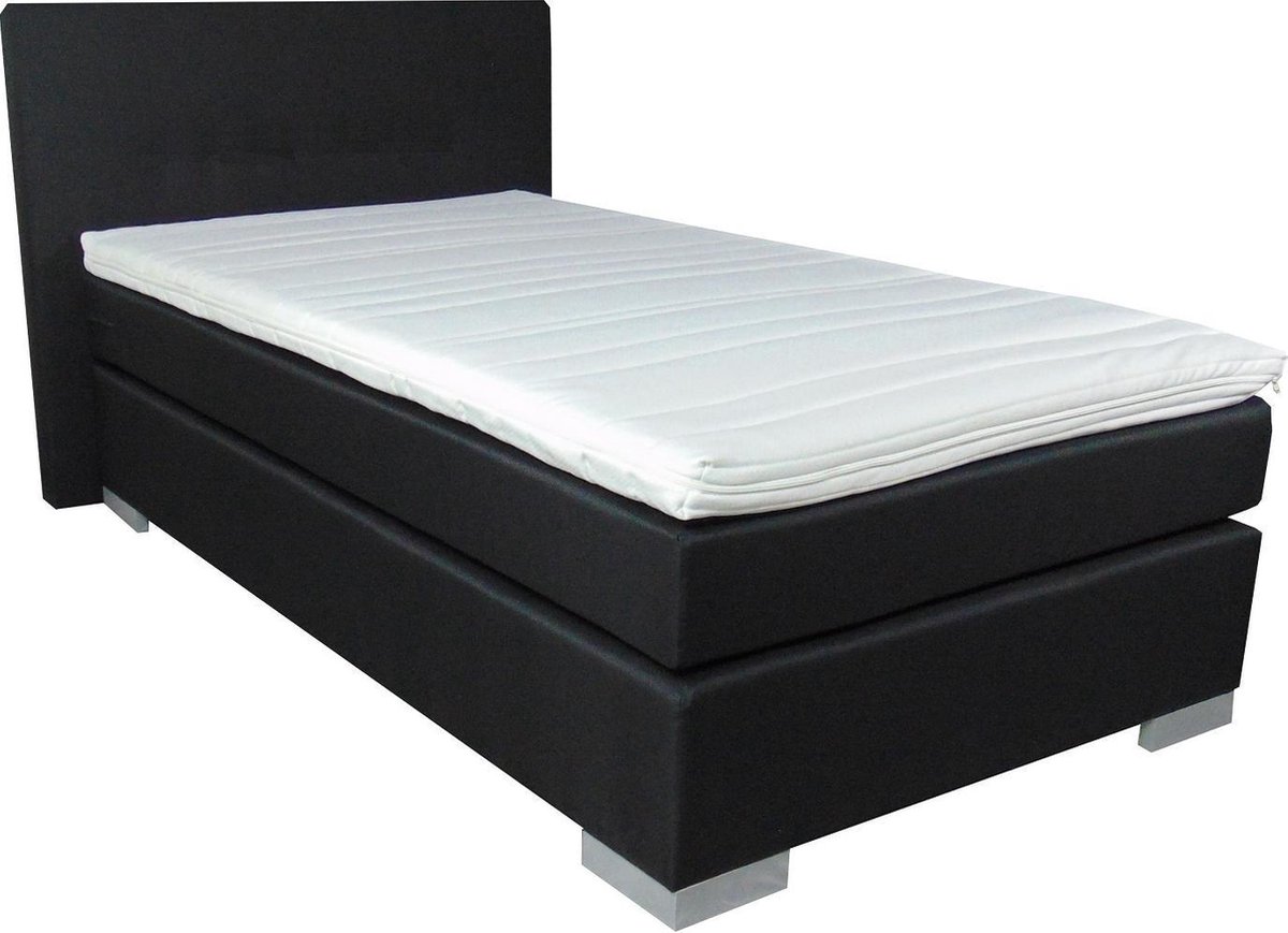 Slaaploods.nl Sara - Boxspring Inclusief Matras - 80x210 cm - Zwart