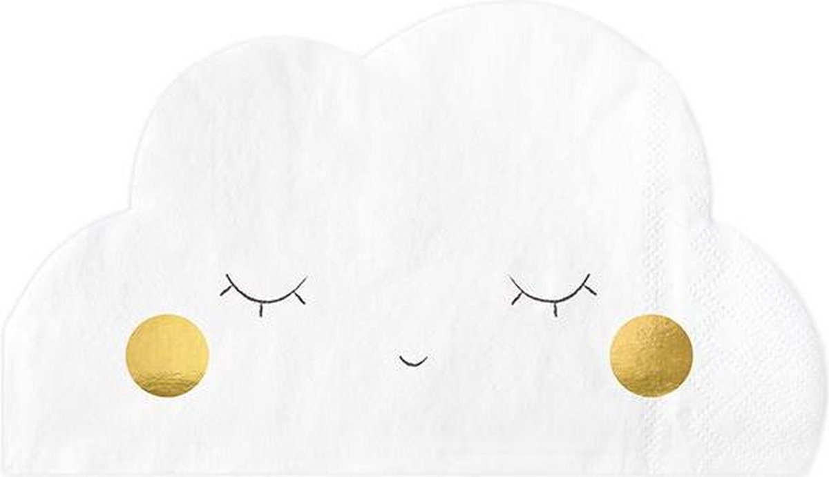 PartyDeco - Servetten Cloud wit (20 stuks)
