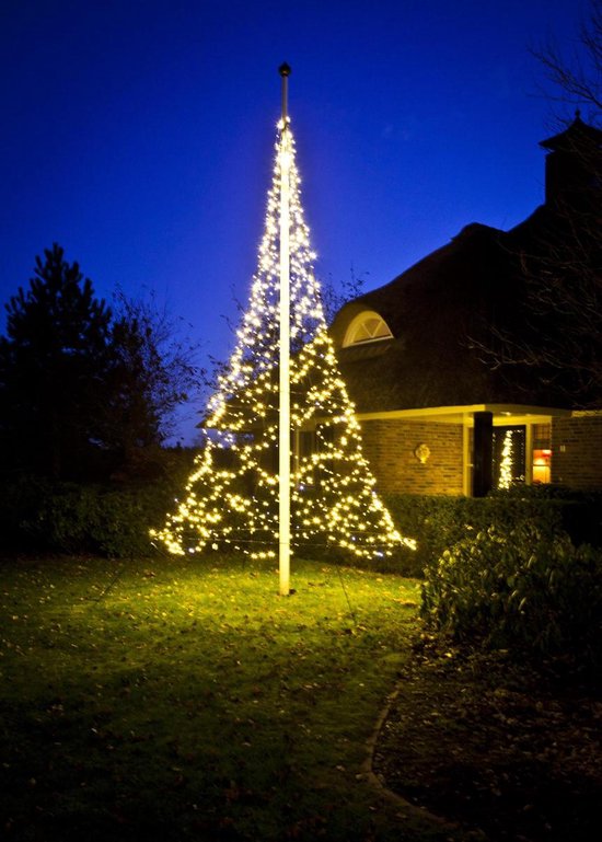 Fairybell Vlaggenmast Kerstverlichting - 6 meter - Warm wit - 600 LEDs - Fairybell