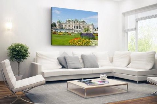 Palais du Belvédère avec ses jardins Toile 120x80 cm - Tirage photo sur toile (Décoration murale salon / chambre) / Villes sur toile