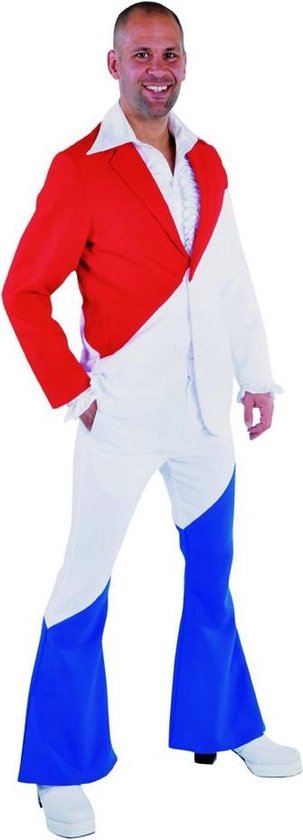 Hollands kostuum in rood, wit en blauw - Pak met Nederlandse vlag voor heren  maat S ( 48 ) | bol.com