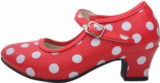 Spaanse schoenen rood wit maat 26 - valt als maat 24 (binnenmaat 17 cm) bij  verkleed jurk | bol.com