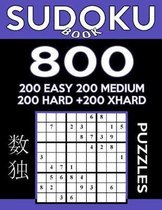 Sudoku Book 800 Puzzles, 200 Easy, 200 Medium, 200 Hard and 200 Extra Hard