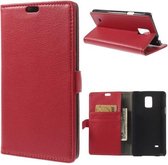 Litchi wallet hoesje Samsung Galaxy Note 4 rood