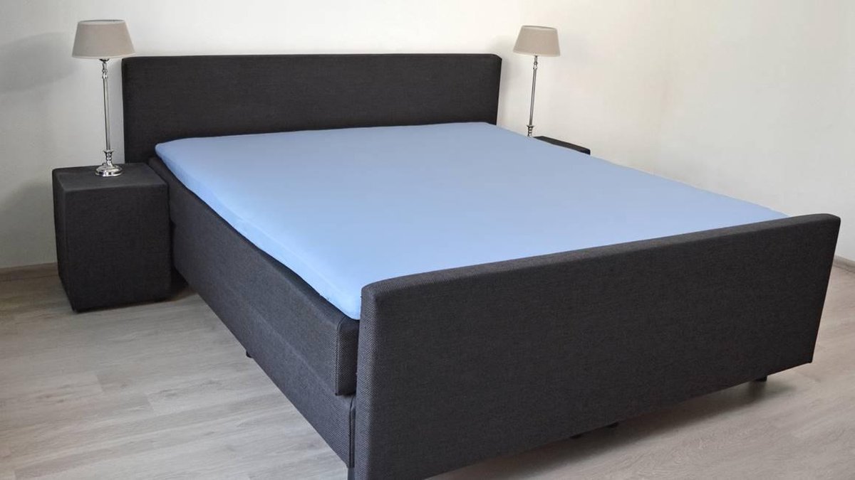 Snoozing Topper - Hoeslaken - Eenpersoons - 100x200 cm - Percale katoen - Hemel