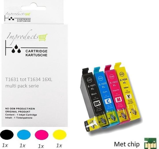 Improducts® Inkt cartridges - Alternatief Epson 16XL 16 XL T16 Multi pack