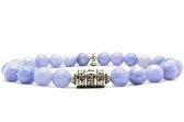 Beaddhism - Armband - Blue - Mantra - 8 mm - 20 cm